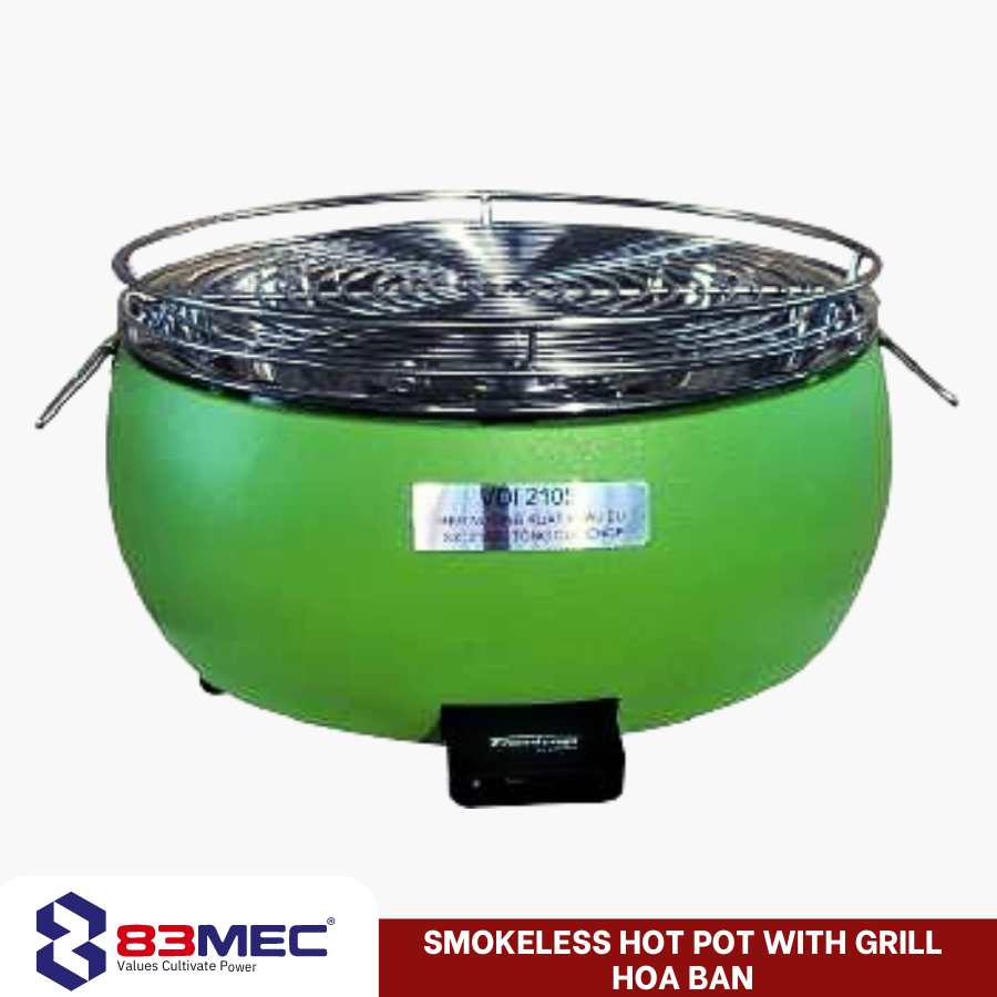 Smokeless hot pot with grill hoa ban
