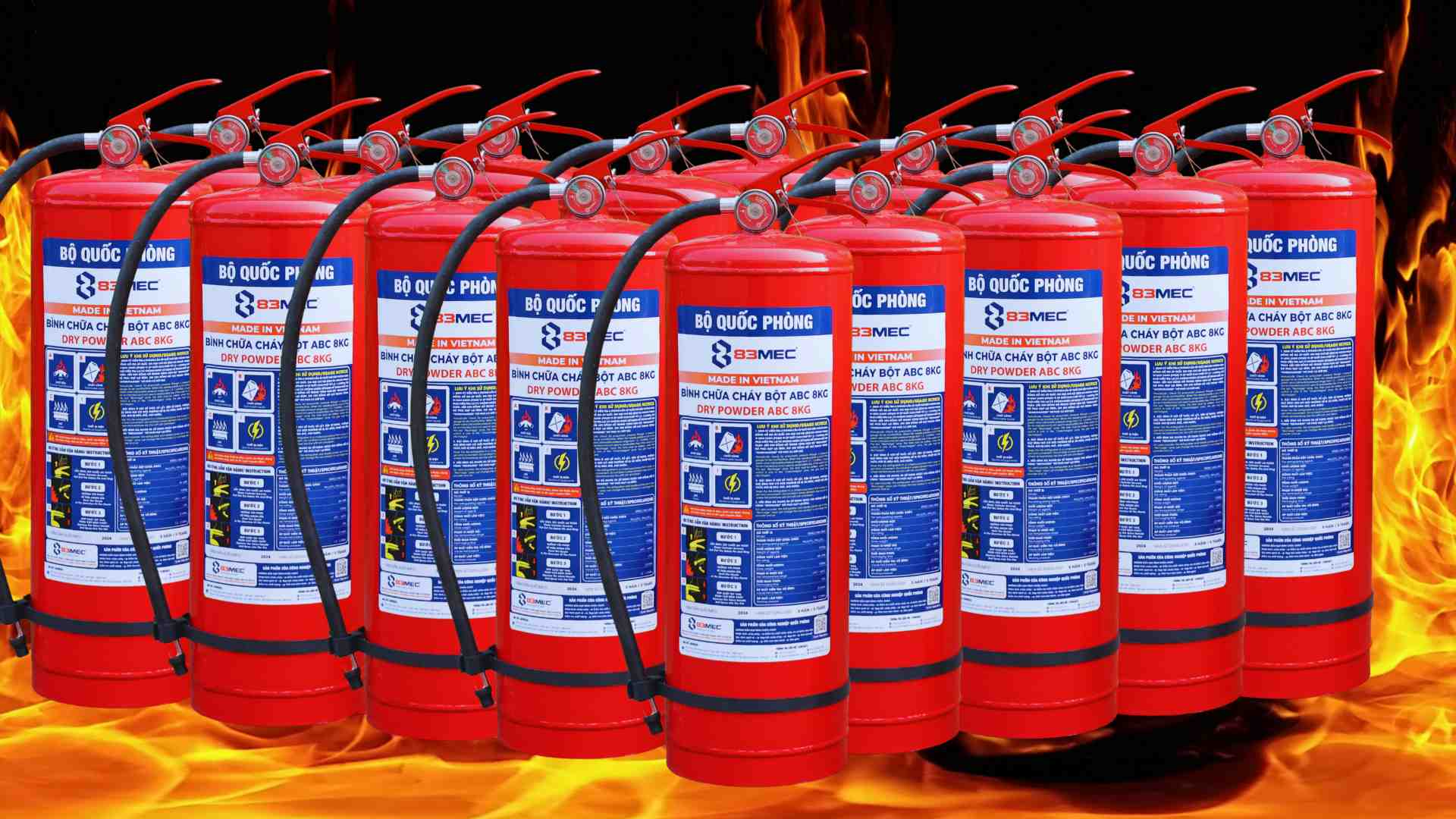 bình bột chữa cháy ABC 8kg 83MEC-Bộ Quốc Phòng